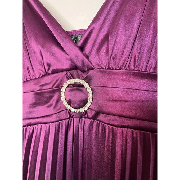 2000s Y2K City Triangles Purple Fairy Whimsy Satin Babydoll Hoco Prom Dress S - Picture 3 of 5